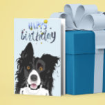 Birthday Border Collie Dog Animal Card<br><div class="desc">This design was created through digital art. It may be personalised by clicking the customise button and changing the colour, adding a name, initials or your favourite words. Contact me at colorflowcreations@gmail.com if you with to have this design on another product. Purchase my original abstract acrylic painting for sale at...</div>