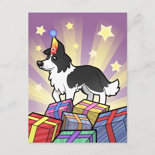 Birthday Border Collie Postcard (Front)