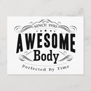 Birthday Born 1970 Awesome Body Postcard