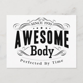 Birthday Born 1970 Awesome Body Postcard