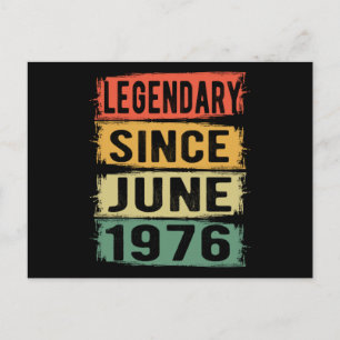 Birthday Born In June 1976 Postcard