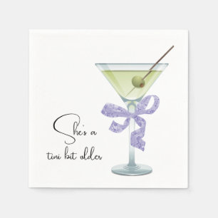 Birthday Bow on a Martini Cocktail Napkin