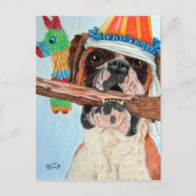 Birthday Boxer Postcard (Front)