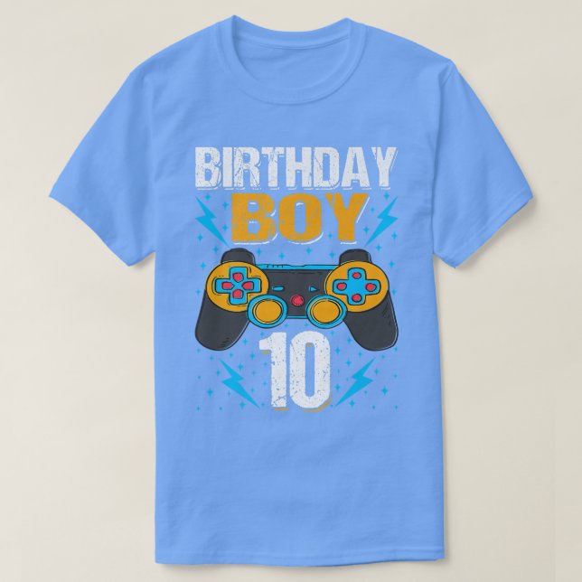 Birthday Boy 10 Video Game Controller Gamer 10th B T-Shirt (Design Front)