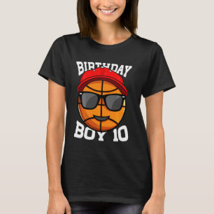 Birthday Boy 10 Years Old Basketball 10th Birthday T-Shirt