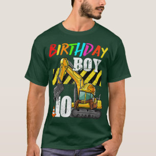 Birthday Boy 10th Excavator 10 Years Old Construct T-Shirt