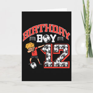 Birthday Boy 12 Soccer Dab 12th Year Old Bday Spor Card