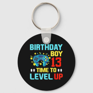Birthday Boy 13  13 Year Old Video Games Gift Kids Key Ring