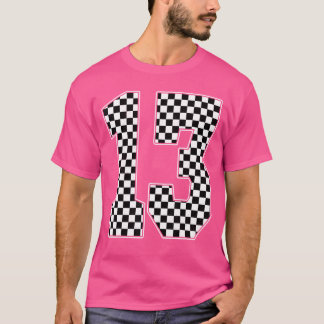 Birthday Boy 13 Race 13th Racing Chequered Flag T-Shirt