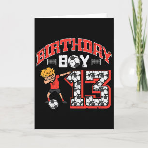Birthday Boy 13 Soccer Dab 13th Year Old Bday Spor Card
