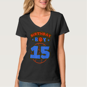 Birthday Boy 15 Basketball Theme Bday Party 15th C T-Shirt