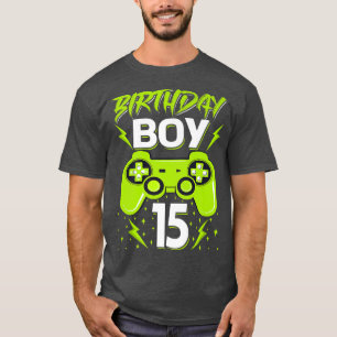 Birthday Boy 15 Video Game Controller Gamer 15th B T-Shirt
