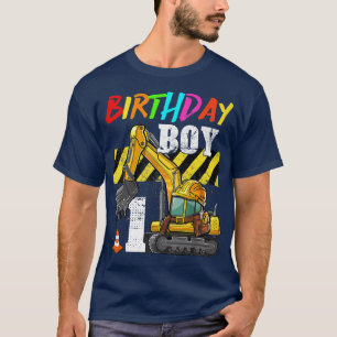 Birthday Boy 1st Excavator 1 Years Old Constructio T-Shirt