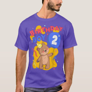 Birthday Boy 2 Cute Bear Motif Son's Second Birthd T-Shirt
