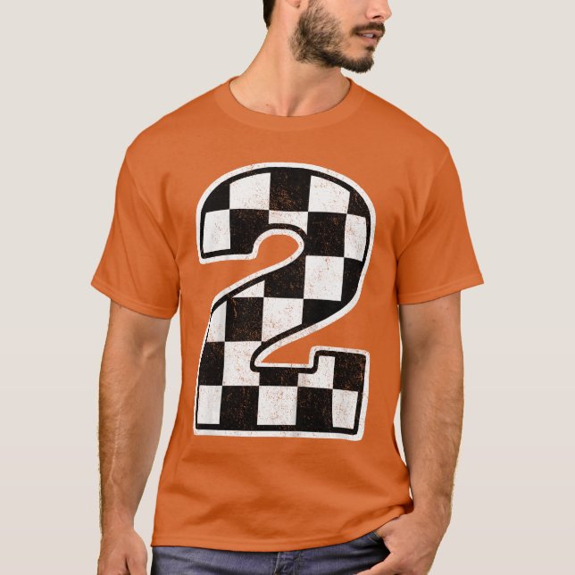 Birthday Boy 2 Two Race 2nd Birthday Racing Flag 1 T-Shirt (Front)