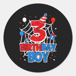 Birthday Boy 3 Year Old Sders 3rd Birthday Kids Classic Round Sticker
