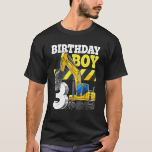 Birthday Boy 3rd Birthday Excavator Construction V T-Shirt