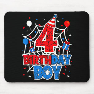 Birthday Boy 4 Year Old Sders 4th Birthday Kids Mouse Pad
