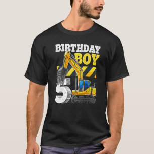 Birthday Boy 5rd Birthday Excavator Construction V T-Shirt