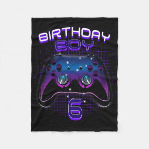 Birthday Boy 6 Video Game Controller Gamer 6th Bir Fleece Blanket