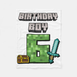 Birthday Boy 6th Birthday I'm 6 Year Old Gamer Pix Fleece Blanket