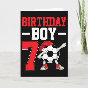 Birthday Boy 7 Years Old Dabbing Soccer 7th Birthd Card