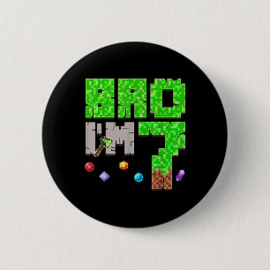 Birthday Boy 7th Birthday Im 7 Year Old Gamer Pixe 6 Cm Round Badge