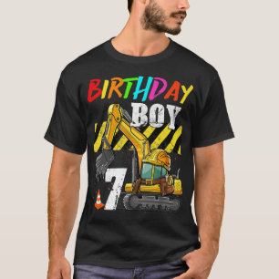 Birthday Boy 7th Excavator 7 Years Old Constructio T-Shirt