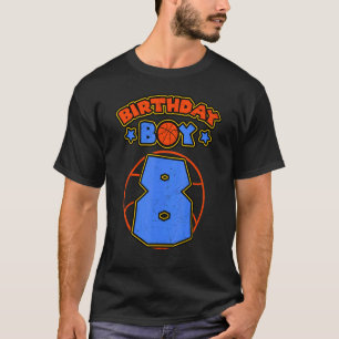 Birthday Boy 8 Basketball Theme Bday Party 8th Cel T-Shirt