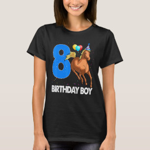 Birthday Boy 8 Riding Rider Horse Love Party T-Shirt