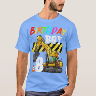 Birthday Boy 8th Excavator 8 Years Old Constructio T-Shirt