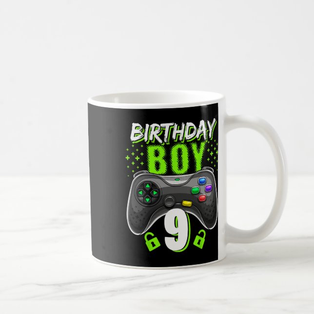 Birthday Boy 9 Video Game Controller Gamer 9th Bir Coffee Mug (Right)