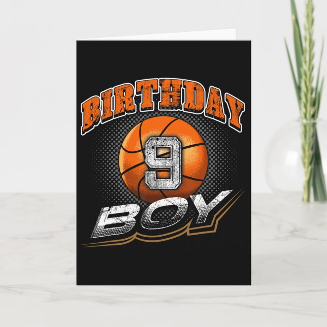 Birthday Boy 9 Year Old Sketll Gift  Card (Front)