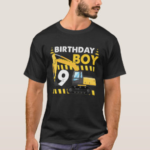 Birthday Boy 9th Birthday Excavator Construction V T-Shirt