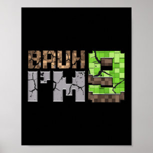 Birthday Boy 9th Bruh Im 9 Years Old Gamer Pixel N Poster