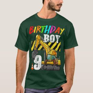 Birthday Boy 9th Excavator 9 Years Old Constructio T-Shirt