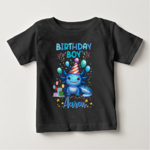 Birthday Boy Axolotl Vibes Cute Party Design Baby T-Shirt
