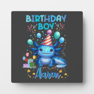 Birthday Boy Axolotl Vibes Cute Party Design Plaque