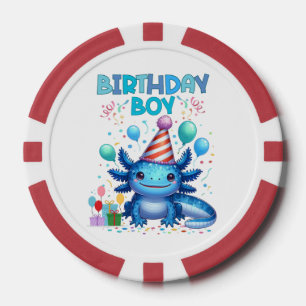 Birthday Boy Axolotl Vibes Cute Party Design Poker Chips