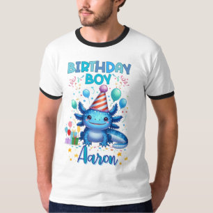 Birthday Boy Axolotl Vibes Cute Party Design T-Shirt