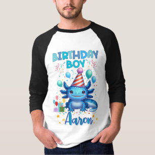 Birthday Boy Axolotl Vibes Cute Party Design T-Shirt