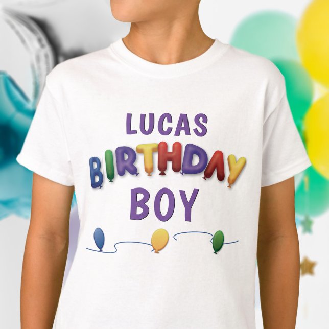 Birthday Boy Balloon Custom Kids T-Shirt (Just add your name. Can also work for a birthday girl too)