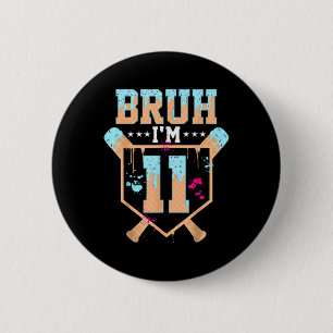 Birthday Boy Baseball Ice Cream Drip Bruh Im 11 Ye 6 Cm Round Badge