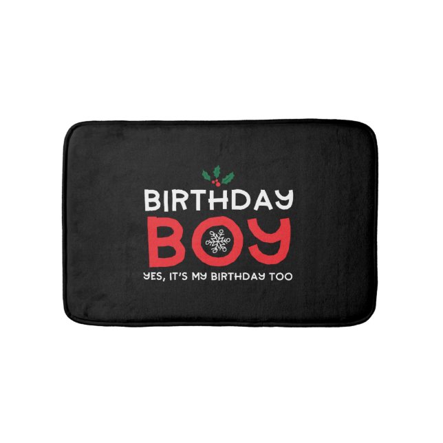 Birthday Boy - Birthday on Christmas Bath Mat (Front)