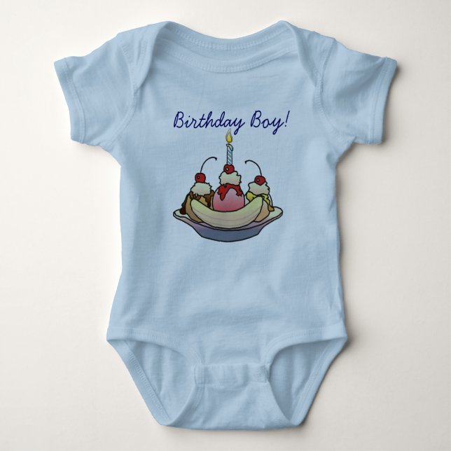 BIRTHDAY BOY by SHARON SHARPE Baby Bodysuit (Front)