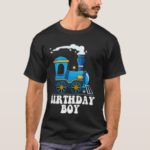Birthday Boy Choo Choo Blue Train Lovers Party Kid T-Shirt