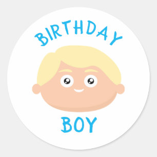 Birthday Boy Classic Round Sticker