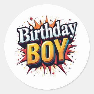 Birthday Boy Classic Round Sticker