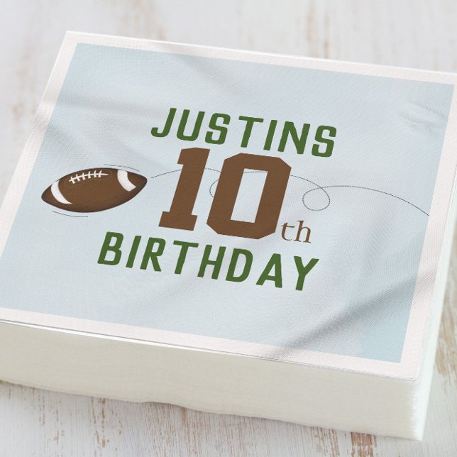 Birthday Boy Custom Football Party Napkin (Creator Uploaded)