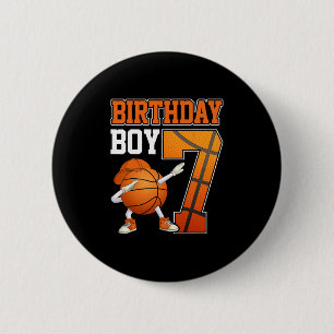 Birthday Boy Dabbing Sketll 7 Years Old 7th Birthd 6 Cm Round Badge